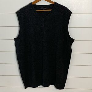 Hart Schaffner Marx Black V Neck Extra Fine Merino Wool Vest - Men's XLT